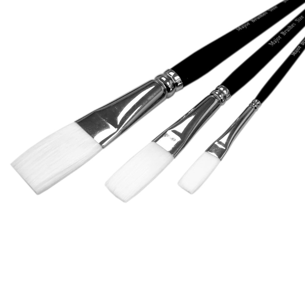 White Flat Synthetic Sable - 3mm 1/8 inch